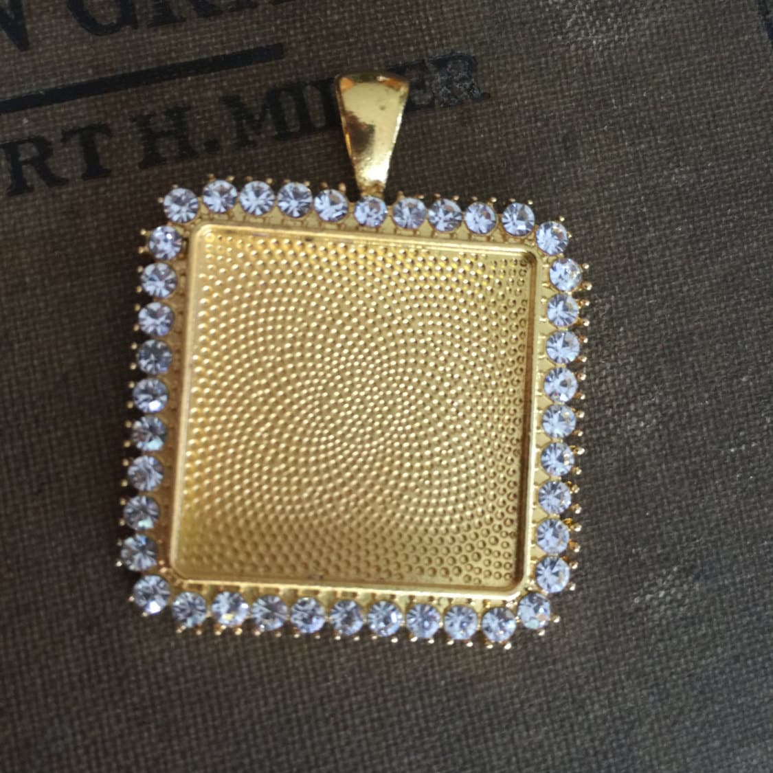 Memorial Charm Wedding Bouquet Photo charm - Carry the memory of your loved ones with you Rhinestone Square - Great gift for Bride