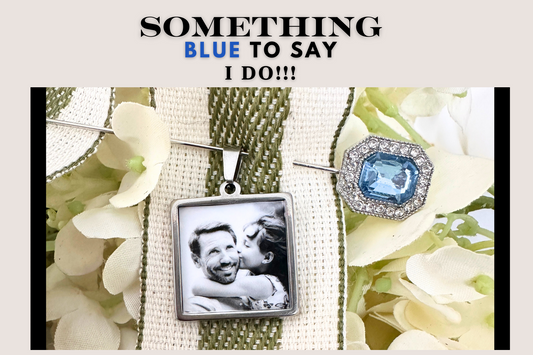 silver wedding bouquet charm with photo and saying on pin 