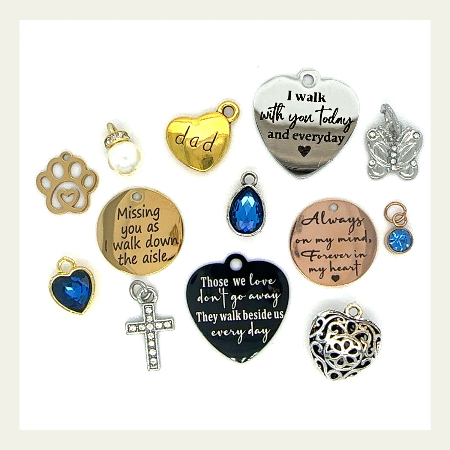 Wedding bouquet charms for adding to your memorial wedding charm for Bride bouquet memory charm