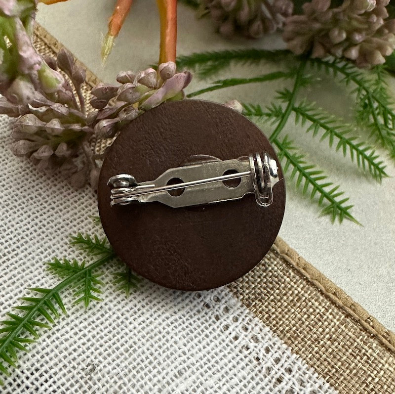 Dark Olive Green DIY Kit  Round Wood Memorial Pin for Groom