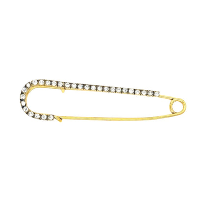 Rhinestone Safety Pin | Add-On, Antique Gold