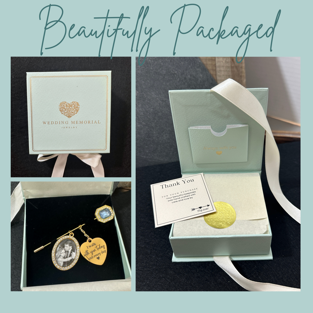 Bride Memory Charm and pin to attach to bouquet Gift for bridal shower