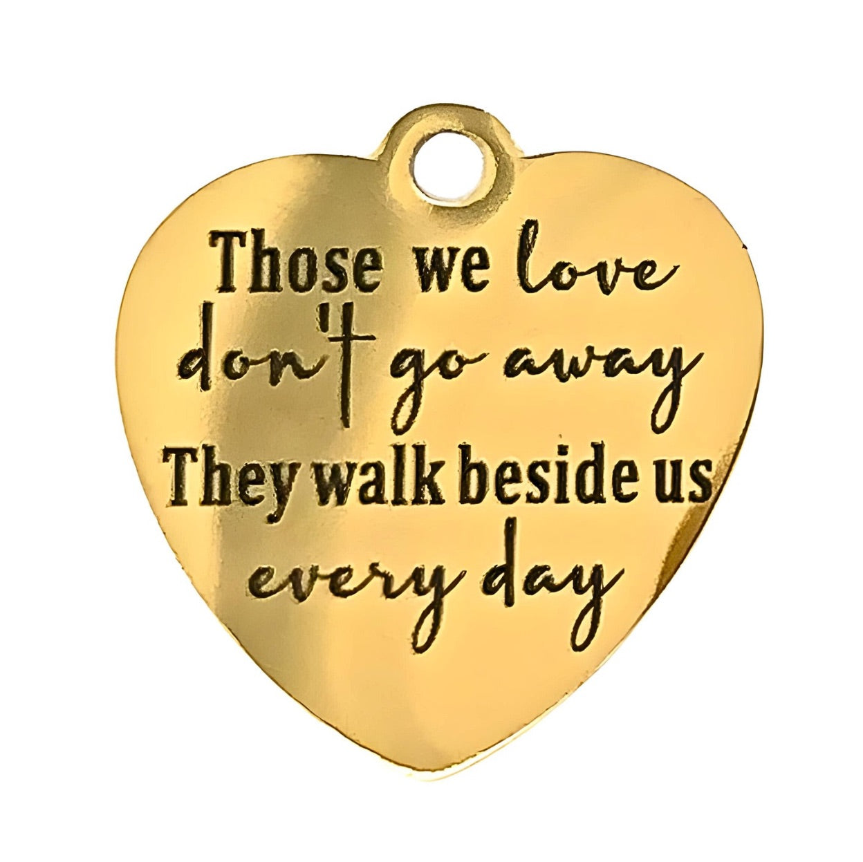 "Those we Love" Engraved Message Charms, bright gold