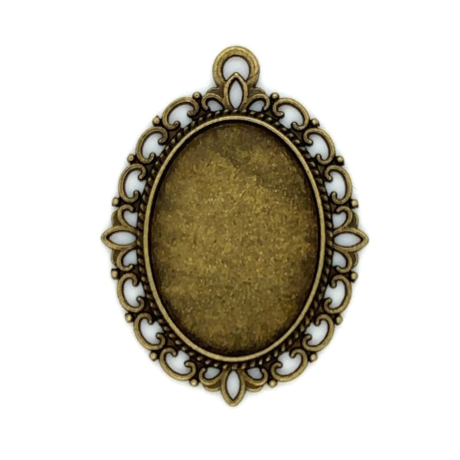 Lace Oval Pendant, Bronze