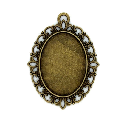 Lace Oval Pendant, Bronze