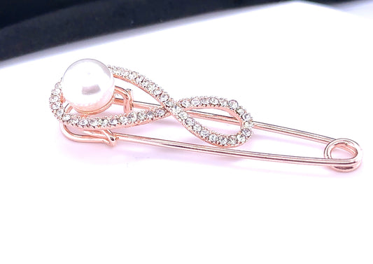 Rose Gold Large Pearl Brooch Pin