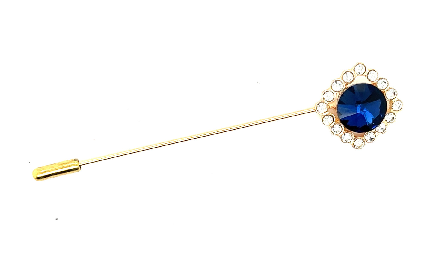 Something Blue Rhinestone Lapel Pin Silver or Gold