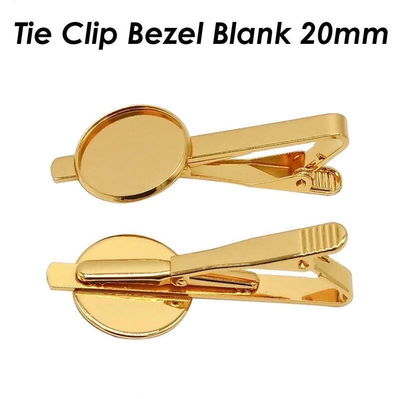 Tan DIY KIT Tie Clips for Wedding Party & Groom