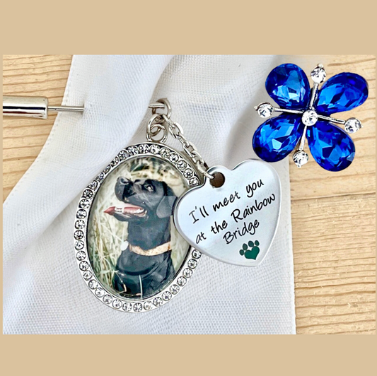 Something Blue Pet Memorial photo charm