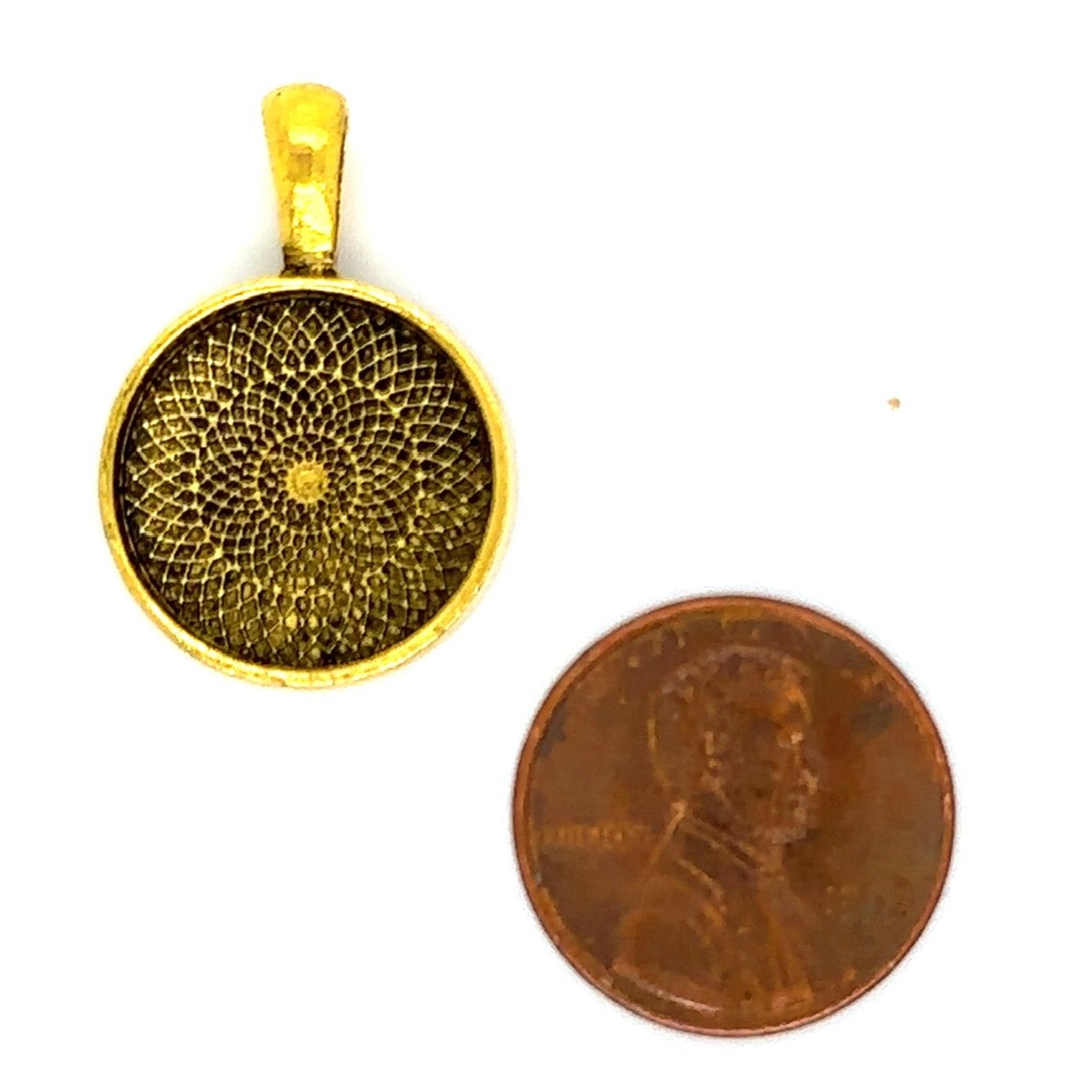 antique gold small round photo locket