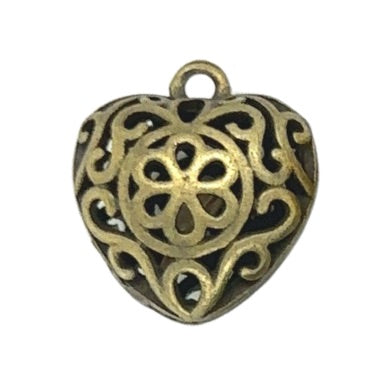 Filigree Heart Charm | Add-On, Bronze