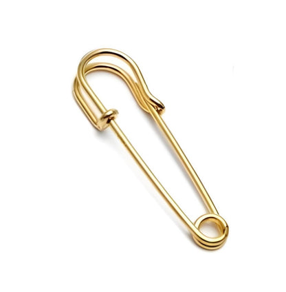 Small Safety Pin Brooch, Bright Gold