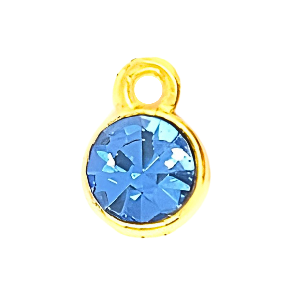 Something Blue Rhinestone Charm Round