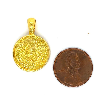 gold small round photo locket