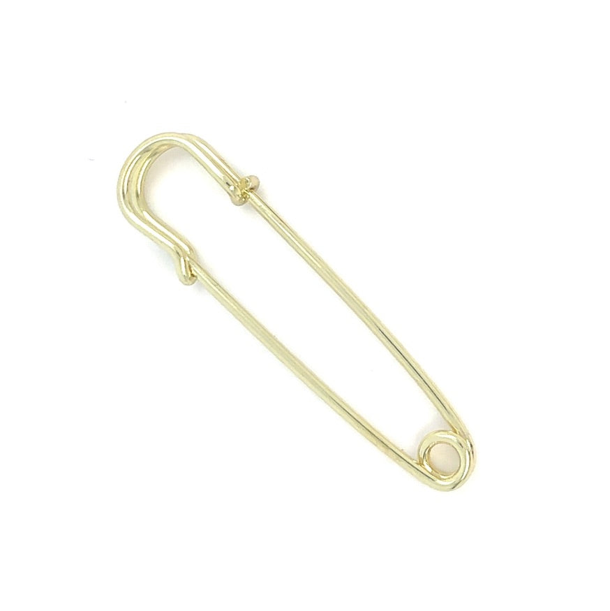 Small Safety Pin Brooch, Light Gold