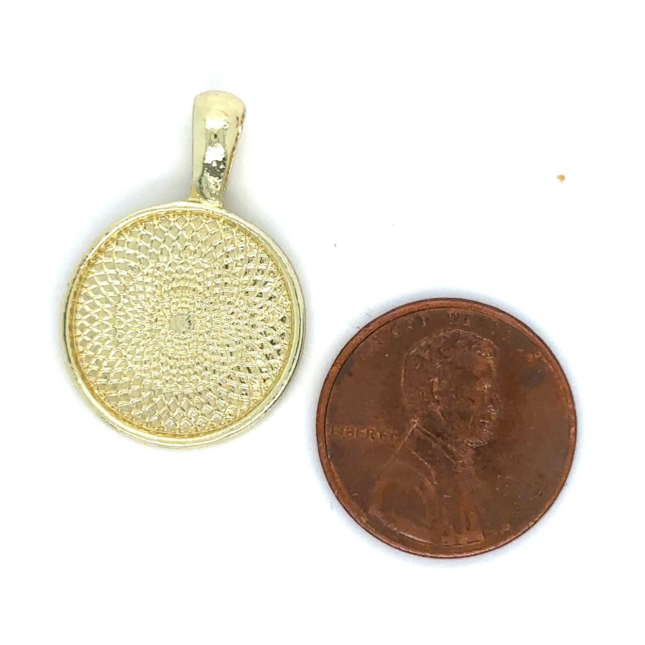 light gold small round photo locket