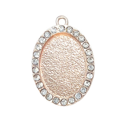 Oval Rhinestone Bezel Settings, Rose Gold