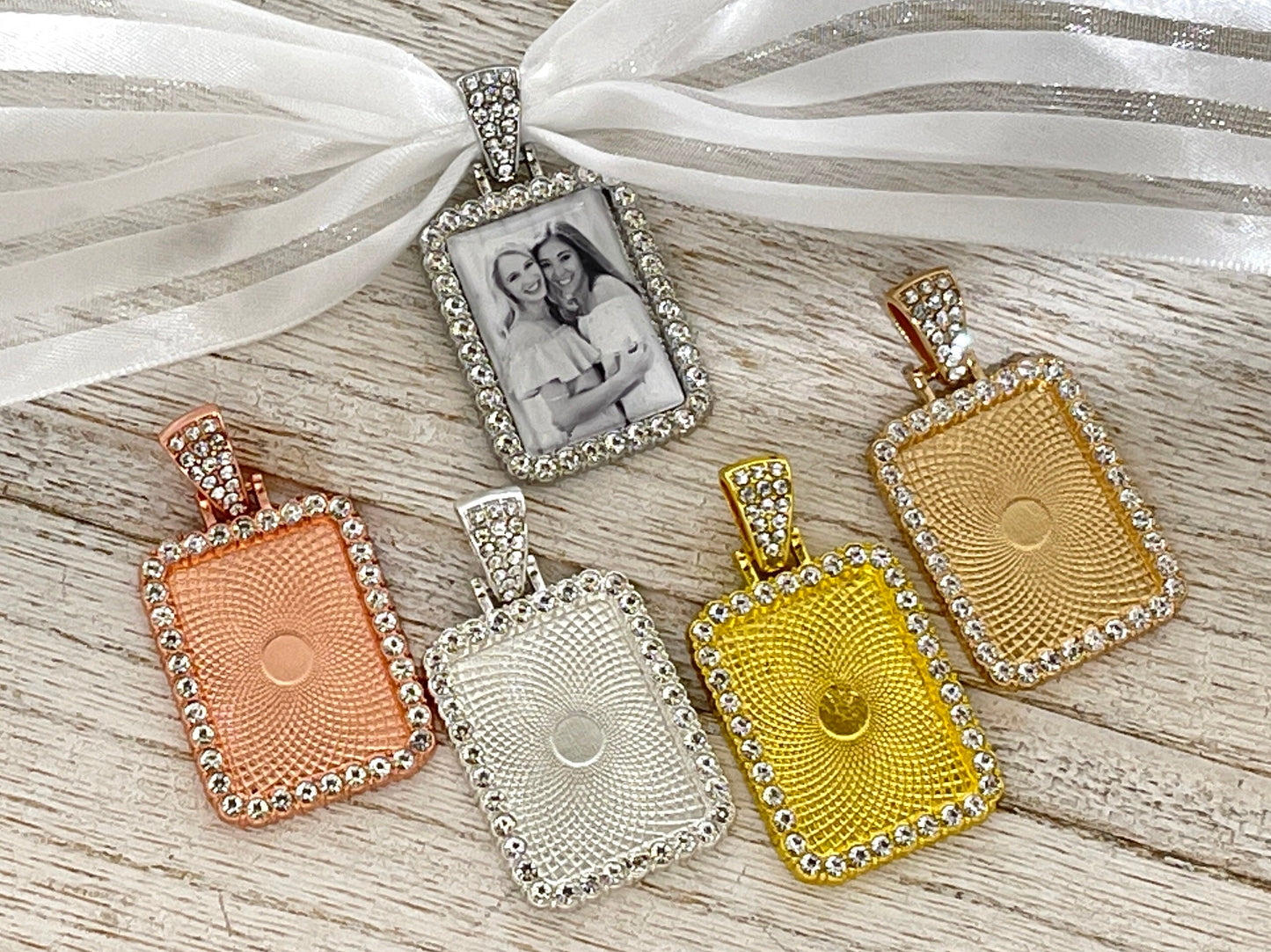 Custom Wedding photo Memory charm to attach to bride bouquet Gift for wedding bridal shower - Remembering Loved ones