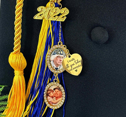 Graduation CUSTOM Made memory charms gift for graduate memorial Photo Pendant for cap and gown ceremony charms