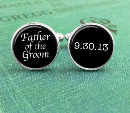 Photo Cufflinks, Personalized Father of the Bride - Wedding Keepsake For Dad